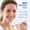 Nugget Ice Maker 40lbs/Day, Countertop Ice Maker Soft Chewable Ice, Ice Makers One-Click & Self-Cleaning, Crushed Pellet Ice Machine with Scoop&Basket for Home/Kitchen/Office, Stainless Silver