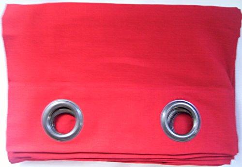 Threshold, One Window Panel, Solid Textured Ruby Red Ring, 54" x 84"