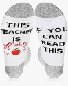 Best Teacher Ever Socks “This Teacher Is Off Duty” Sole Women's One Size 6 - 11