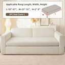 Couch Cushion Covers for Sectional Sofa, Stretch Sectional Couch Covers L Shape, Sofa Cushion Cover Washable, Soft Seat Slipcovers for Pets(Cushion Cover,Beige White)