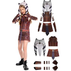 Kids Knight Costume Cosplay Wars Armor Warrior Costume Cosplay SW Rebels Girls Halloween Party (Small, Brown)
