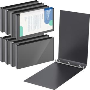 8 Pcs 11 x 17 Inches View Binders 2 Inch 3 Rings Heavy Duty View D Ring Binders Economy Holds 11" x 17" Paper for Artwork Blueprints, Office, Home, Work Places (Black)