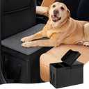 Car Seat Extender for Large Dogs, Back Seat Extender for Dogs up to 120 LBS Large Dog Extender with Storage Car Organizer Gap Filler for Front or Back Seat (Black-S-19.3 x 10.2 x 13 in)