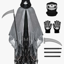 Grim Reaper Costume, Halloween Hooded Cloak