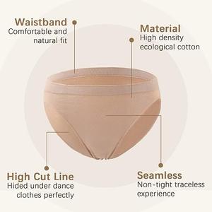 iMucci Professional Girl Ballet Nude Dance Briefs Women - Beige Velvet Nylon Panty Gymnastics Shorts Underwear Under-Pants 3 pcs 8C13 (Medium)