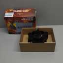 Wood Stove Fan, Fireplace Fan with Magnetic Thermometer & Bracket, 8 Blades Heat Powered Fan, Silent Motors, Horizontal Air Flow for Wood/Pellet Fireplaces (Black-Fan+Thermometer)