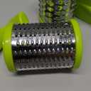 Cheese Grater with Handle, Kitchen Parmesan Cheese Grater with 2 Stainless Steel Drums, Rotary Cheese Grater Handheld for Grating and Shredding Hard Cheese, Chocolate, Medium, Green
