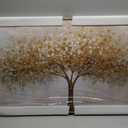 VHMING Wall Art Abstract Gold Tree of Life Modern Artwork Canvas Painting Textured Tree Pictures Wall Decor for Living Room Bedroom Dining Room Home Office Decor 29"x58" Ready to Hang