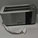 Mueller UltraToast Full Stainless Steel Toaster 4 Slice, Long Extra-Wide Slots for Bagels and Waffles, 6 Browning Levels, LED Display, Cancel/Defrost/Reheat Functions & Removable Tray, Kitchen Gadgets