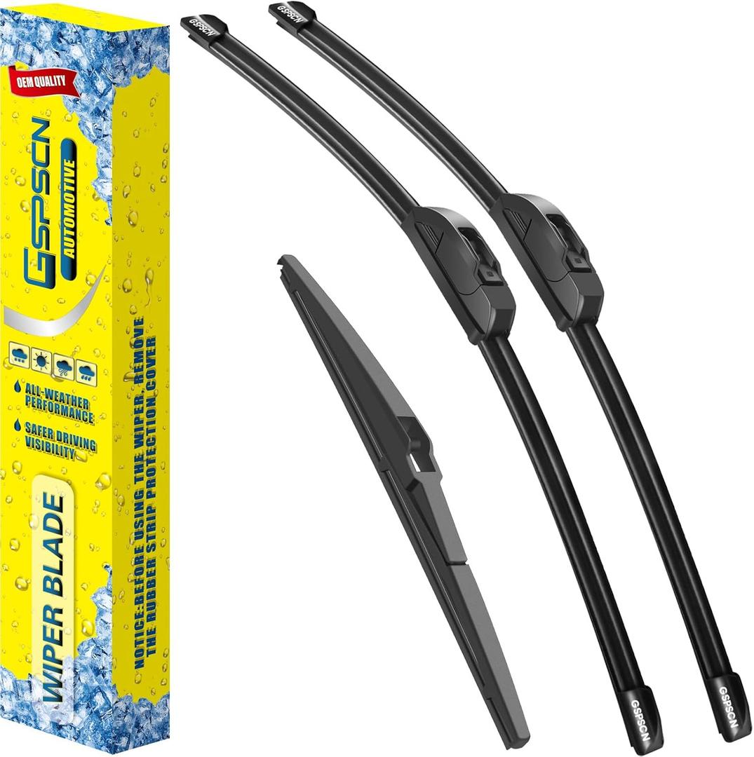 GSPSCN 3 Wipers Replacement for Mitsubishi Mirage 2023-2014 /Scion xA 2006-2004 Original Equipment Windshield Wiper Blades 24"+16"+12" (set of 3) J hook