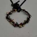 MOSTORY Elf Black Flower Crown - Fairy Headband Gothic Floral Headpiece Dark Elven Tiara for Renaissance Halloween Renfaire Costume Women Cosplay