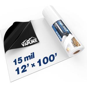 Crawl Space Vapor Barrier - 15 Mil Vapor Barrier - (12' x 100'), Tear Resistant, Heavy Duty Vapor Barrier Plastic, Drop Cloth Moisture Barrier Plastic Sheeting Covering for Crawlspace Encapsulation