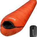 Bessport Mummy Sleeping Bag | 15-45 Extreme 3-4 Season Sleeping Bag for Adults Cold Weather Warm and Washable, for Hiking Traveling & Outdoor Activities (Brick Red)