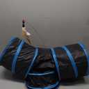 Love's cabin Cat Tunnels for Indoor Cats, Cat Tube Toys 3 Way Collapsible, Pet Play Tunnel with Peek Hole Toy Ball for Kitty, Kitten, Rabbit, Black&Blue, Small Size (23.6"X13"X11")