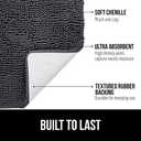 GORILLA GRIP Bathroom Rug Sets, Soft Chenille 2 Piece Area Rugs Set, Toilet Base Mat and 30x20 Carpet, Absorbent Microfiber Washable Mats Dry Quickly, Home Dcor and Bath Room Accessories, Charcoal