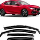 Voron Glass in-Channel Extra Durable Rain Guards for Honda Civic 2016-2021 Hatchback, Window Deflectors, Vent Window Visors, 4 Pieces - 200592