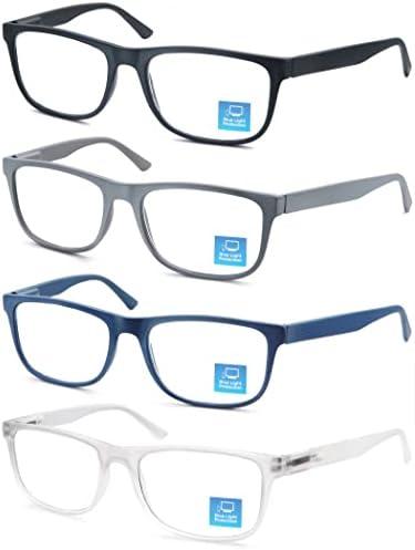 OLOMEE Blue Light Blocking Reading Glasses Men Large Oversized Square Readers Wide fit Cheaters for Men W/Big Head/Large Face 1.0 x