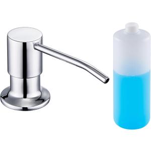 Soap Dispenser for Kitchen Sink Chrome, Sink Soap Dispenser Stainless Steel Refill from The Top Built in Sink Soap Dispenser with 13 OZ Soap Bottle