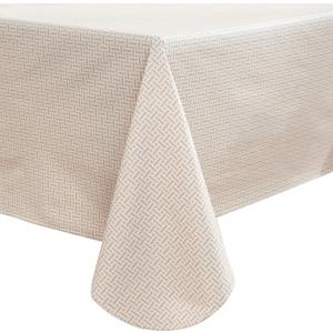 Heavy Duty Vinyl Tablecloth with Flannel Backing Waterproof Oil-Proof Plastic Table Cloth Stain-Resistant Wipeable Rectangle or Square Table Cover for Indoor and Outdoor (Weaving, 60X84 Inch)