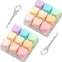 2 Pcs Keyboard Fidget Toy, 9 Keys Cute Heart-Shaped Clicker Keyboard Fidget for Adults Relieve Stress and Anxiety Decompression Keyboard Keychain Fidgets