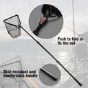 Fiblink Folding Aluminum Fishing Landing Net Fish Net with Extending Telescoping Pole Handle, Extend Length: 59-118"