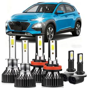 For Hyundai Elantra 2007-2013 Lights Bulbs, High Low Beam Fog Light, 6PCS | 800% Brightness, 30000LM Super Bright 6000K White, With Cooling Fan, Plug and Play