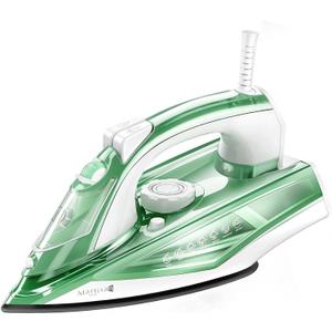 Martisan Steam Iron, 1600W, 15s Fast Heat-up, Dual Layer Soleplates for Heat Reserve, Precise Adjustable Temp, Non-stick Ceramic Panel, Anto-off, Anti-drip, Anti-calc, Green