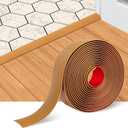 Floor Transition Strip Self Adhesive Floor Cover Strips Laminate 2" Wide Vinyl Flat Divider Transitions Elegant Wood Grain Design (5cm, 20Ft, Light Brown)