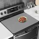 Stove Top Mat for Electric Stove, Heat Resistant Silicone Stove Cover Mat, 28 x 20 Inch Stove Guard Stove Top Protector for Cooktop, Dish Drying Mat for Kitchen, Glass Oven Induction Guard Mat (Gray)