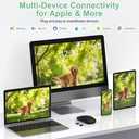 Gizdot Wireless Mouse for Laptop/ MacBook Air/ Pro & iPad, Mouse Jiggler Mode Bluetooth 5.2/ 2.4G Rechargeable Silent Click 3-Level DPI Slim Portable USB-A&C Receiver (Mouse Jiggler Mode, Black)