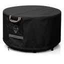 QH.HOME Fire Pit Cover Round, 100% Waterproof, 600D Strong Tear Resistant, Outdoor Firepit Covers Round Fits 33",34 inch ,35 inch,36 inch Fire Pit Cover, 36” Dia X 20”H -Black .