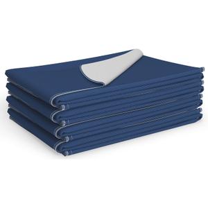 Medline Sofnit 300, Pack of 4 Large Washable Blue Underpads, 34x 36 for Use as Reusable Pet Pads, Reusable Bed Pads, Great for Dogs, Cats and Bunnies (34" x 36" (Pack of 4), Navy)