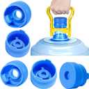 (5 Pack) 5 Gallon Water Jug Cap, Silicone Reusable Replacement Cap, Non Spill Bottle Caps for 55mm Bottle Water Dispenser Caps