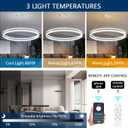 D31.5'' Modern Ring Chandelier for Dining Room LED Dimmable Pendant Lighting High Ceiling Chandelier for Living Room Foyer Bedroom Entryway 3000K-6000K Silver, 1 Rings-31.4''