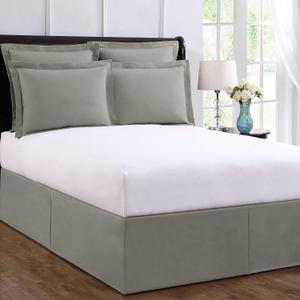 Bed Makers Never Lift Your Mattress Bed Skirt, Designed for Box Spring Beds, Split Corners, 14 Inch Drop Length, King, Silver