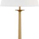 Wilmer 28" Tall Table Lamp with Fabric Shade in Brass/White