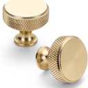 Asidrama 20 Pack Gold Kitchen Cabinet Knobs Knurled Dresser Knobs Drawer Knob Cabinet Hardware Aluminum Knob for Dresser Drawers