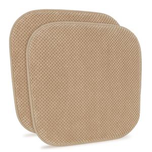 PAGGED Khaki Kitchen Chairs Cushions Non Slip Foam Office Seat Cushions Washable Soft Thick Pads Large Wooden Metal Tapered Dining Chair Cushions,17" x 15"