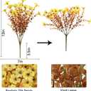 12 Bundles Artificial Mums for Outdoors, Fall Fake Flowers Outside UV Resistant, Faux Fall Mums Flowers for Outdoor Planters, Window Boxes, Front Porch-Fall Yellow