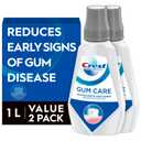 Crest Pro-Health Gum Care Mouthwash, Cool Wintergreen, CPC Antigingivitis/Antiplaque Oral Rinse 1L (33.8 fl oz), Pack of 2, Alcohol Free for Adults