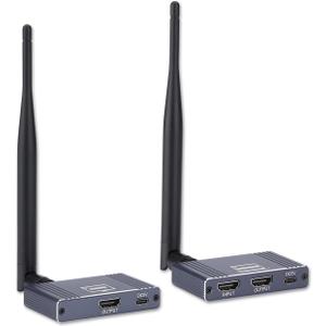 Wireless HDMI Transmitter and Receiver, 5.8GHz Wireless HDMI Extender Kit with Loop Out Support 590Ft/180m Up to 1080P@60hz Video Resolution, Support laptops, PCs, DVD, Digital Video Cameras etc (Grey)