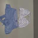 Milumia Girl's 3 Piece Bikni Set Ditsy Floral Halter Swimsuit with Cover Up Skirts (Blue), Size 11Y