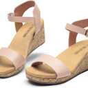 DREAM PAIRS Women's Open Toe Buckle Ankle Strap Platform Wedge Sandals for Women Summer Dressy Shoes