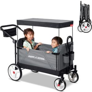 Stroller Wagon for Kids, Baby Stroller, Utility Cart, Rolling Cart, Radio Flyer City Luxe Stroll 'N Wagon, for Ages 1+ Years, Gray