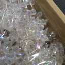 40Pcs Christmas Tree Decorations Christmas Snowflake Ornaments, Iridescent Snowflakes Acrylic Christmas Hanging Ornaments with Beads for Christmas Tree Winter Xmas Holiday Party Supplies Indoor