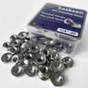 3 x 1/4-20 Serrated Flange Hex Lock Nuts, 80PCS 304 Stainless Steel Locknuts,Plain Finish, UNC Nuts Fasteners, Replacement Nut for Industrial & Home Use