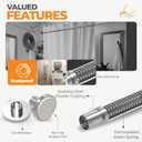 Silver Shower Curtain Rod Spring Tension, Stainless Steel Tension Curtain Rods No Drilling Required, Rust Free Shower Rods for Bathroom, Non-Slip Shower Tension Rod, Adjustable Curtain Rod (28 - 74)
