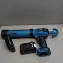 SEESII Cordless Caulking Gun, 21V Battery Powered Caulk Gun, Electric Caulking Gun w/2 x 2.0Ah Batteries, 9Pcs Caulk Remover Tool, LED Light, Auto Retract for Filling, Sealing