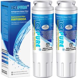 ICEPURE UKF8001 Replacement for Whirlpool Filter 4, Everydrop EDR4RXD1, FMM-2 Maytag UKF8001AXX-200 9084 4396395 MPF15090 WF-UKF8001,WF295,SGF-M9,Puriclean II,RWF0900A Refrigerator Water Filter,2PACK