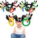 15 Pcs Halloween Game Inflatable Spider Ring Toss Game for Kids Family Party Favors Toys Halloween Games School Carnival Activities Party Supplies Indoor Outdoor School (3 Spider, 12 Rings)